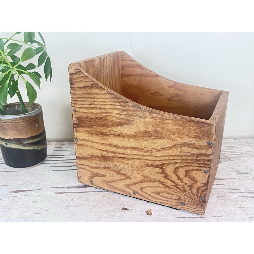 Vintage Primitive Rustic Wooden Storage Organizer For Letters Etc Rustic 7”